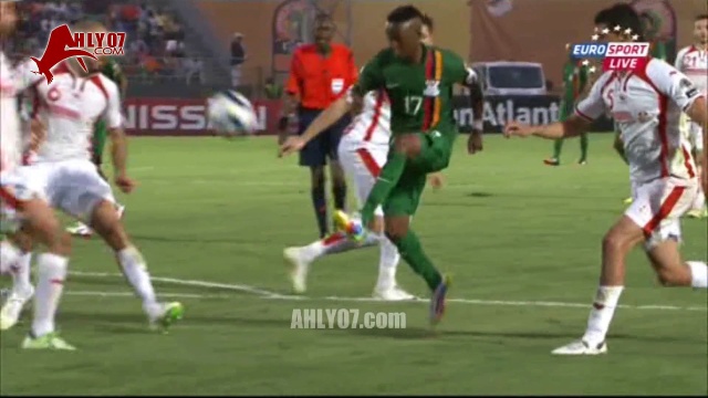أهداف فوز تونس 2 زامبيا 1 أمم افريقيا 2015