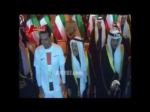 شاهد محمد ابو تريكة مع امير الكويت وكلمات رائعة من معلقين قناة الكويت