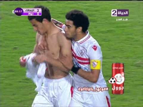 هدف الزمالك الثاني في دوالا واحمد توفيق يحتفل بإلقاء فانلة الزمالك على الأرض