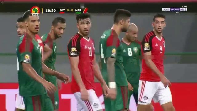 شاهد فيديو هدف منتخب مصر القاتل في المغرب لمحمود كهربا 1-0 والتأهل للمربع الذهبي بأمم افريقيا
