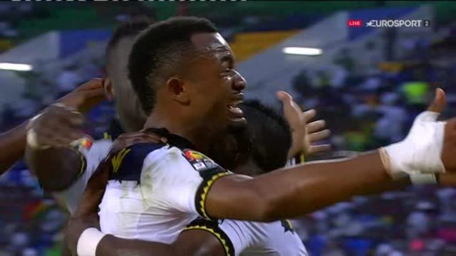 شاهد دراما بكاء لاعب غانا بعد احرازه لهدف في الكونغو ورد صاروخي وفوز بضربة جزاء 2-1 لغانا ضد الكونغو