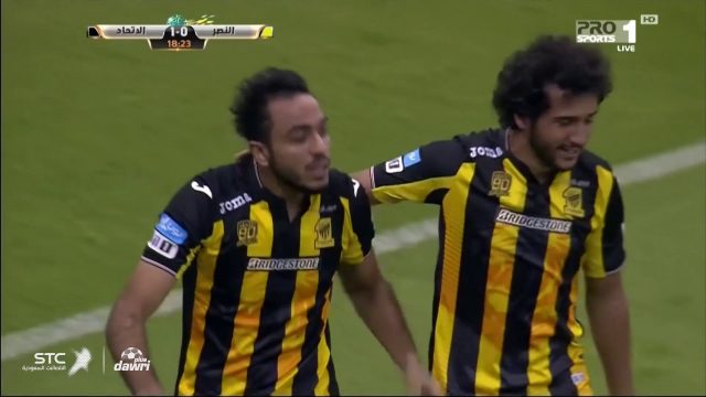 شاهد هدف محمود كهربا الأول لاتحاد جده في شباك النصر مقابل 0 في الدوري السعودي