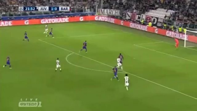 شاهد هدفين يوفنتوس في برشلونة الشوط الأول مقابل 0 في دوري ابطال اوروبا