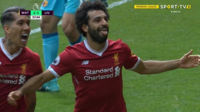 عاجل شاهد أول هدف لمحمد صلاح في الدوري الانجليزي بقميص ليفربول بحركة كاراتيه ينتزع به التقدم امام واتفورد