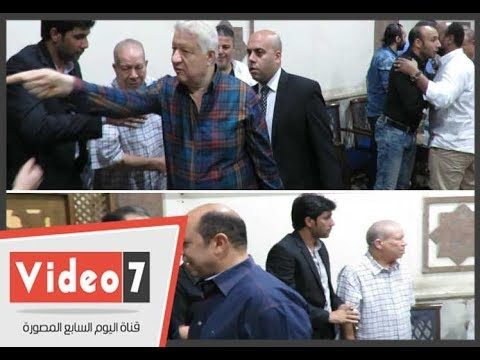 شاهد فيديو أول مواجهة بين مرتضى منصور وأحمد سليمان وجها لوجه في العزاء .. بالجزمه