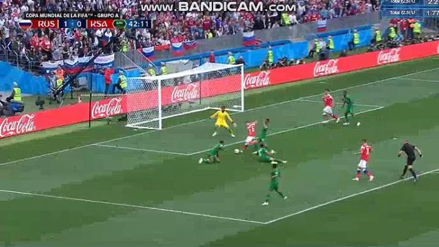 شاهد الهدف الثاني لمنتخب روسيا في السعودية في افتتاح كأس العالم 2018 مقابل 0